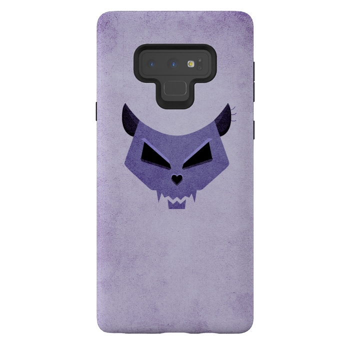 Galaxy Note 9 StrongFit Purple Evil Cat Skull by Boriana Giormova