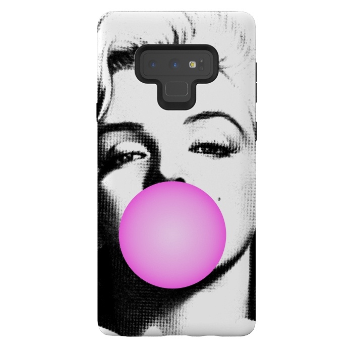 Galaxy Note 9 StrongFit Marilyn Chewing Gum Bubble by Mitxel Gonzalez