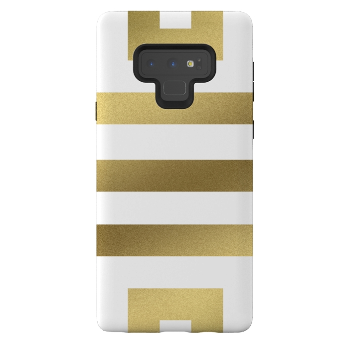 Galaxy Note 9 StrongFit Gold Stripes by Caitlin Workman