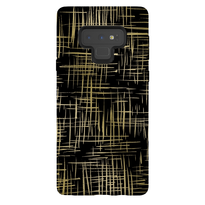 Galaxy Note 9 StrongFit Crosshatch Black by Caitlin Workman