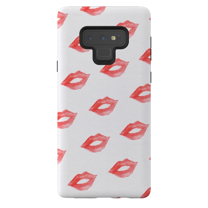 Galaxy Note 9 StrongFit Lips Red by Caitlin Workman