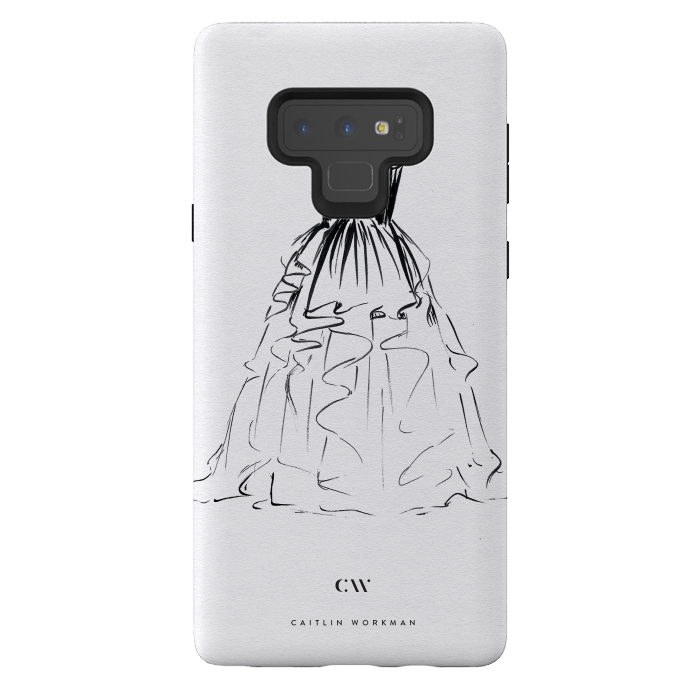 Galaxy Note 9 StrongFit Little Black Ball Gown Dress by Caitlin Workman
