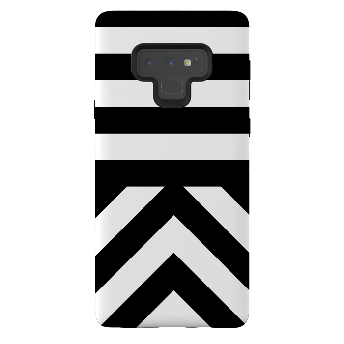Galaxy Note 9 StrongFit Black Stripes by Caitlin Workman