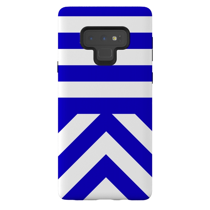 Galaxy Note 9 StrongFit Blue Stripes by Caitlin Workman