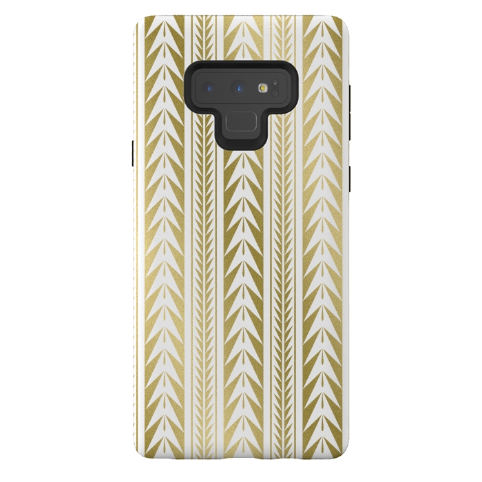 Galaxy Note 9 StrongFit Edgy Gold Stripes by Caitlin Workman
