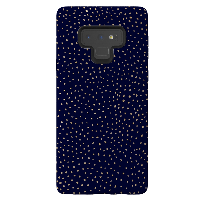 Galaxy Note 9 StrongFit Dotted Gold and Navy by Caitlin Workman