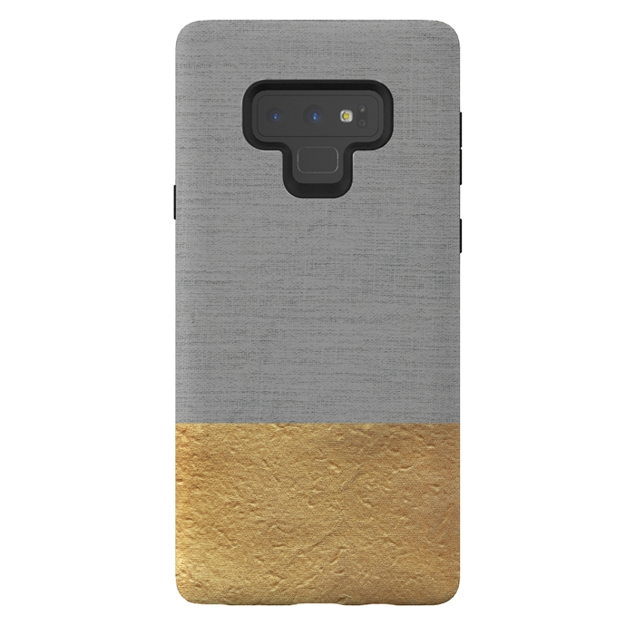 Galaxy Note 9 StrongFit Color Blocked Gold and Grey by Caitlin Workman