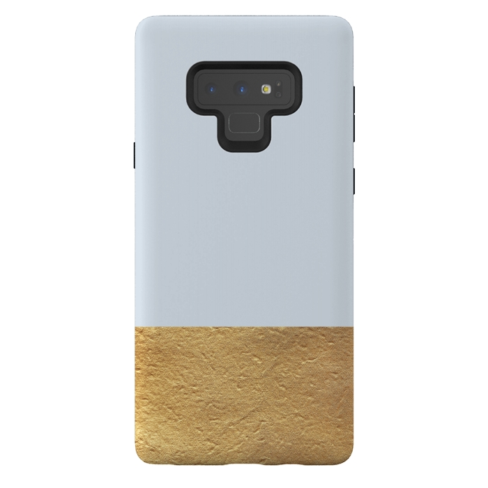 Galaxy Note 9 StrongFit Color Block Light Blue and Gold by Caitlin Workman
