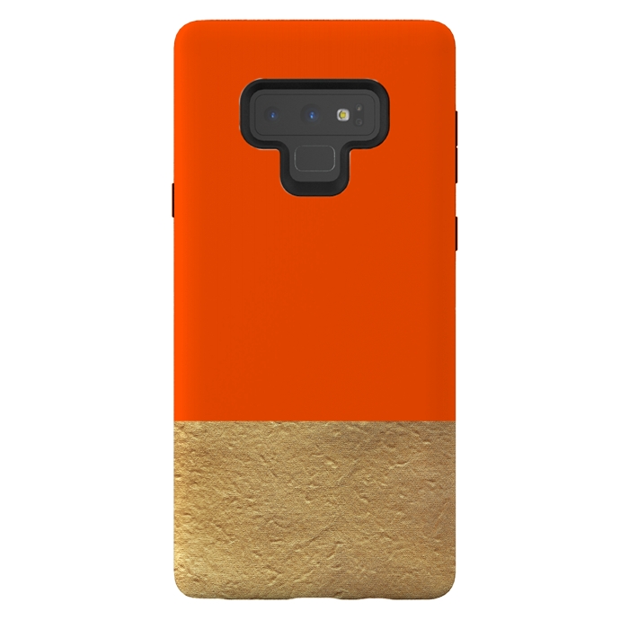 Galaxy Note 9 StrongFit Color Block Red and Gold by Caitlin Workman
