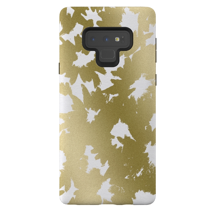 Galaxy Note 9 StrongFit Gold Floral by Caitlin Workman