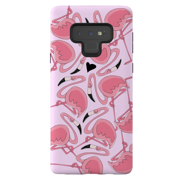 Galaxy Note 9 StrongFit Flamingo Love by Alice De Marco