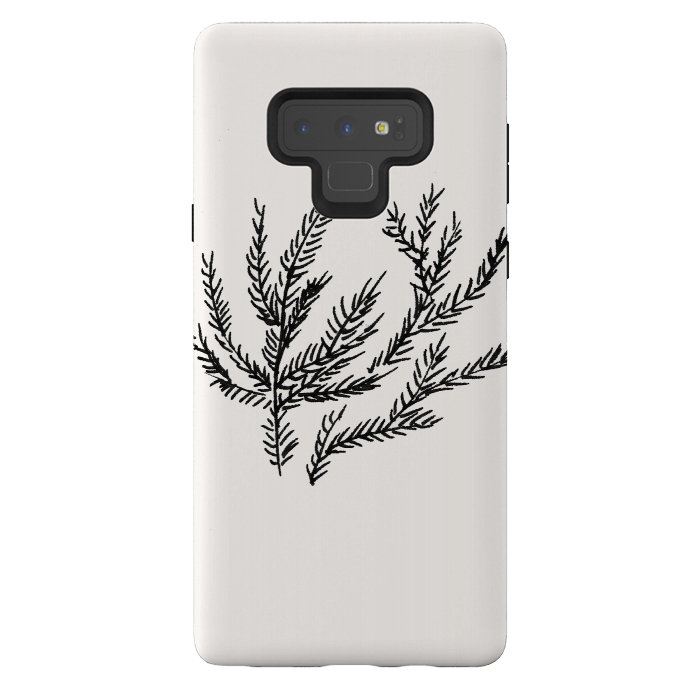 Galaxy Note 9 StrongFit Summer Coral Fern by Caitlin Workman