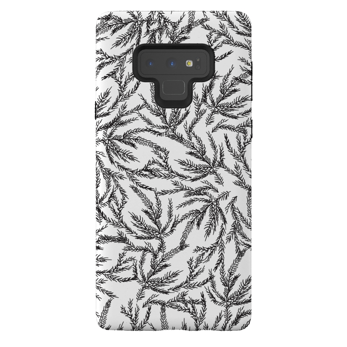 Galaxy Note 9 StrongFit Black Coral Ferns by Caitlin Workman