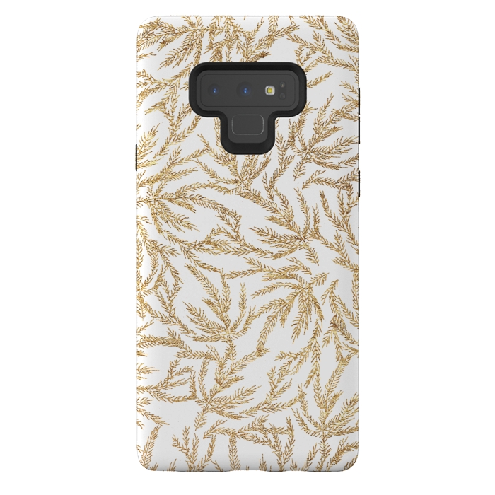 Galaxy Note 9 StrongFit Gold Ferns by Caitlin Workman