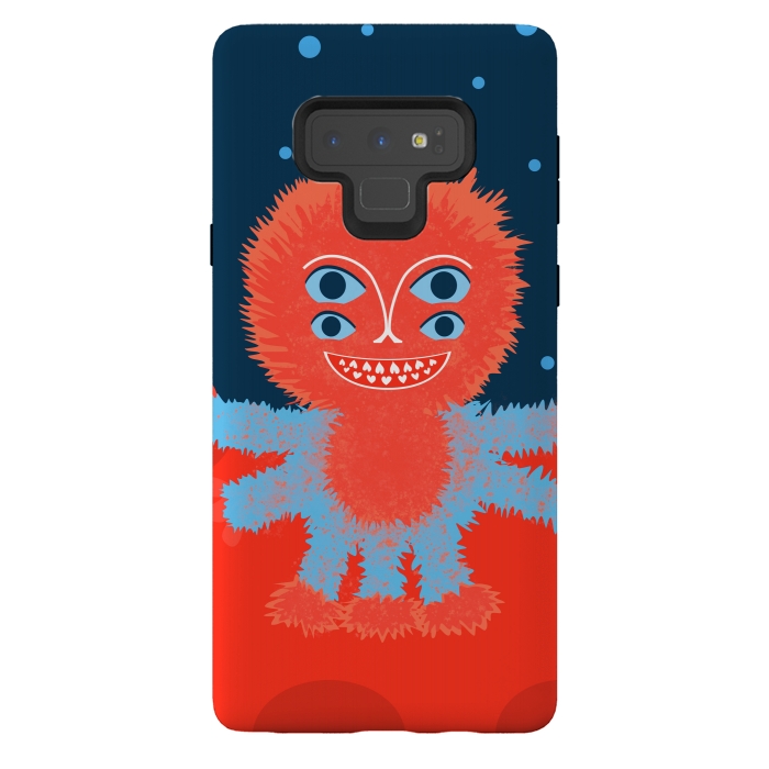Galaxy Note 9 StrongFit Cute Furry Cartoon Alien Character by Boriana Giormova