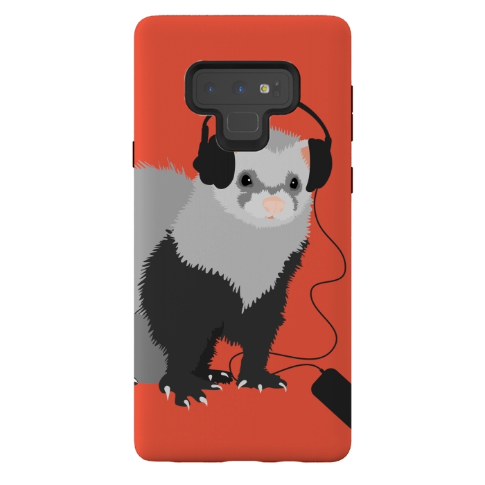 Galaxy Note 9 StrongFit Funny Music Lover Ferret by Boriana Giormova