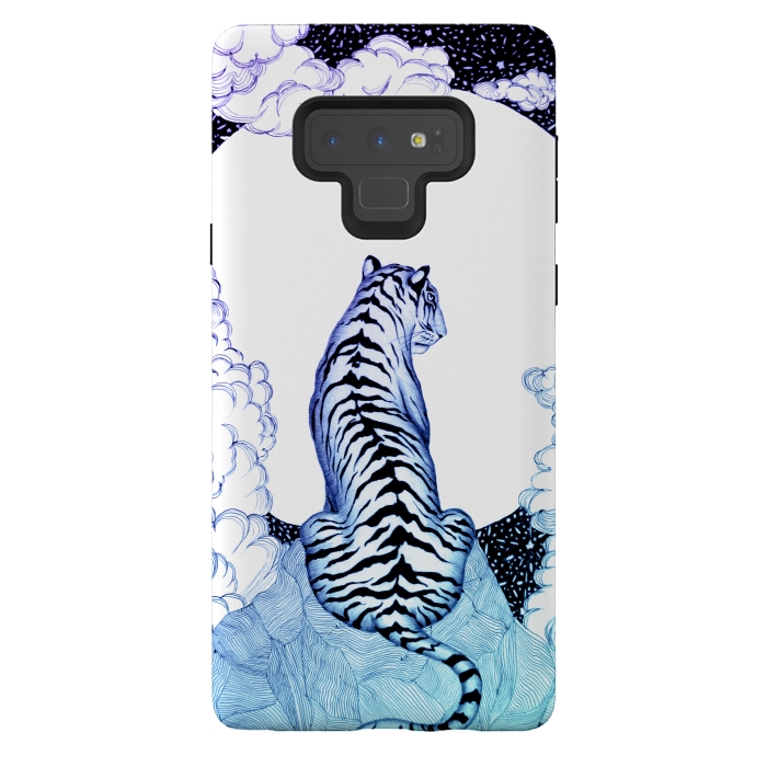 Galaxy Note 9 StrongFit Ombre Tiger Moon by ECMazur 