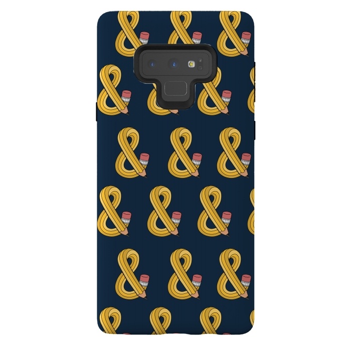 Galaxy Note 9 StrongFit Ampersand pencil pattern by Coffee Man
