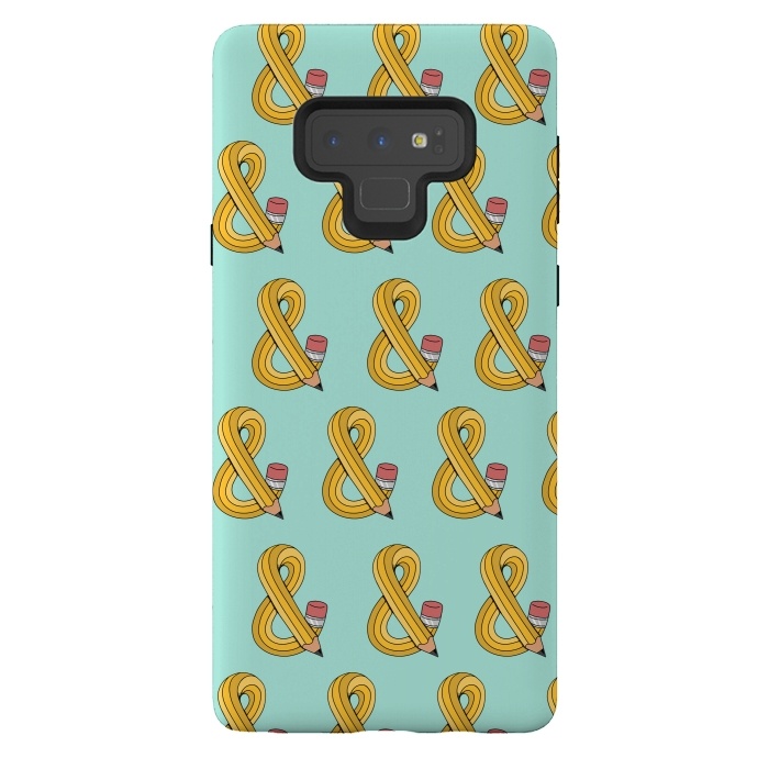 Galaxy Note 9 StrongFit Ampersand Pencil Pattern Green by Coffee Man