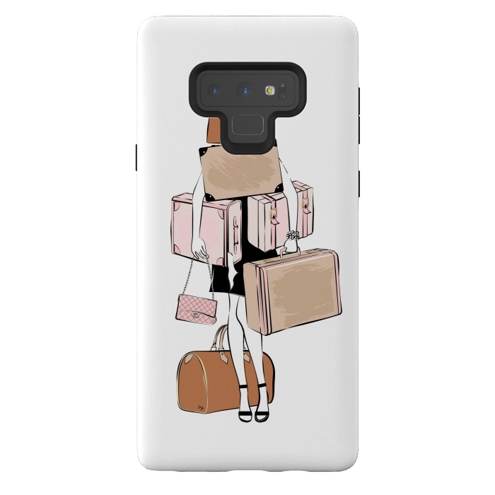 Galaxy Note 9 StrongFit Woman with luggage by Martina