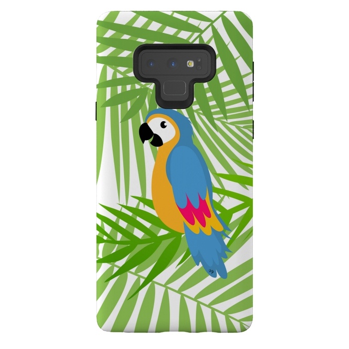 Galaxy Note 9 StrongFit Cute colourful parrot by Martina