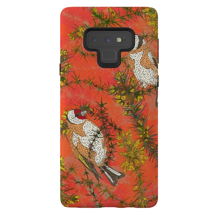 Galaxy Note 9 StrongFit Goldfinches in Gorse by Lotti Brown