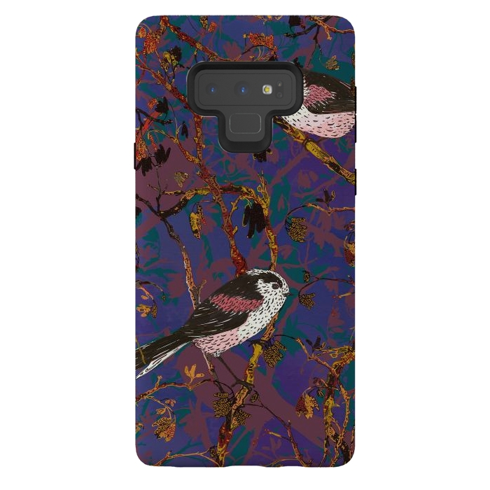 Galaxy Note 9 StrongFit Long-tailed Tits by Lotti Brown