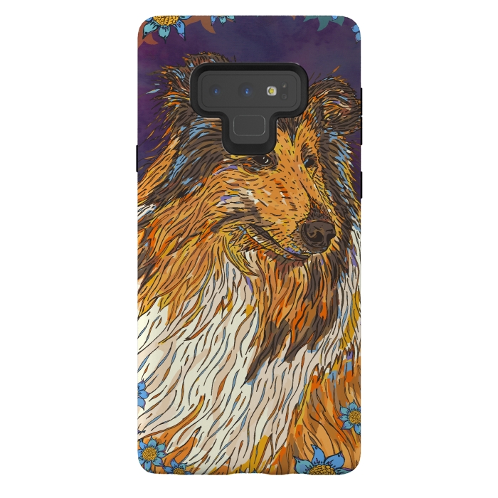 Galaxy Note 9 StrongFit Rough Collie by Lotti Brown