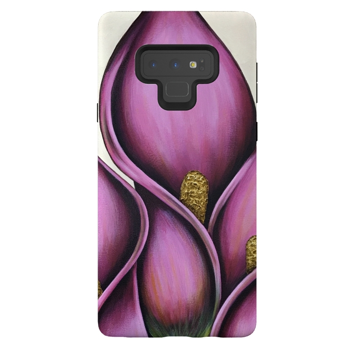 Galaxy Note 9 StrongFit Pink Calla Lilies by Denise Cassidy Wood