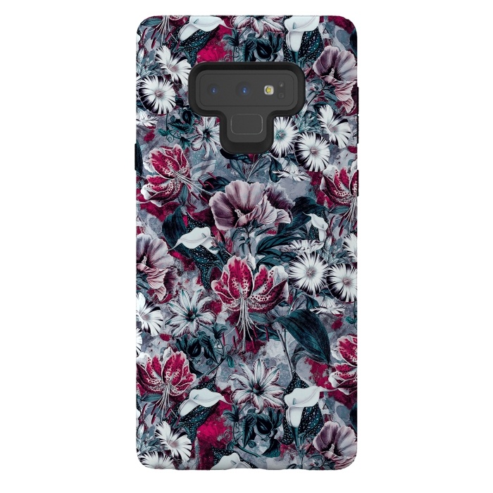 Galaxy Note 9 StrongFit Floral Blue by Riza Peker