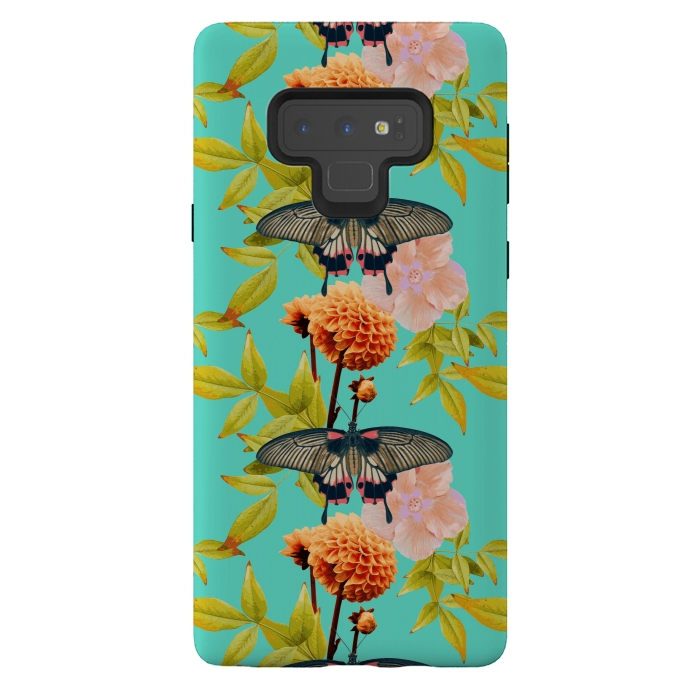 Galaxy Note 9 StrongFit Tropical Butterfly Garden by Zala Farah