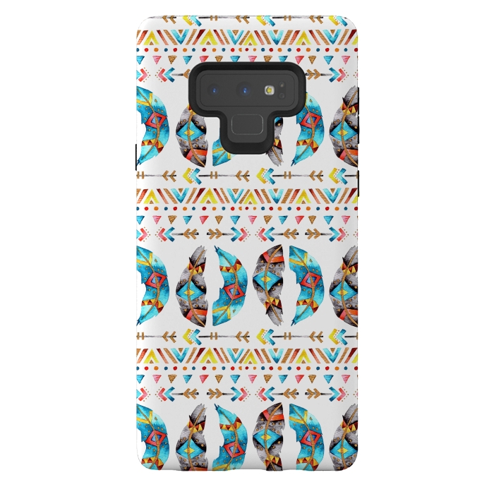 Galaxy Note 9 StrongFit Feathers and Arrows by Pom Graphic Design