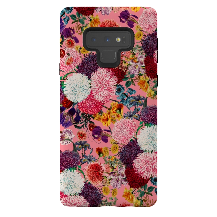 Galaxy Note 9 StrongFit Floral Pink Pattern by Burcu Korkmazyurek