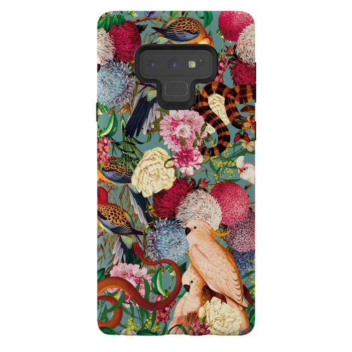 Galaxy Note 9 StrongFit Floral and Animals pattern by Burcu Korkmazyurek