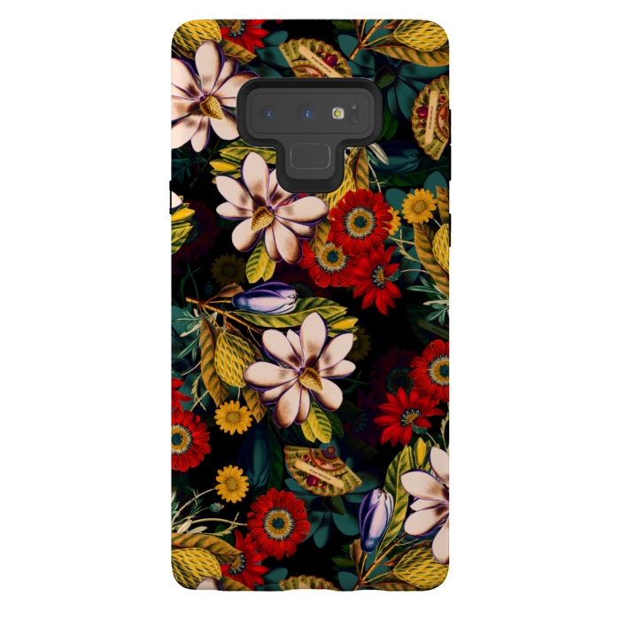 Galaxy Note 9 StrongFit Japanese Floral Pattern by Burcu Korkmazyurek