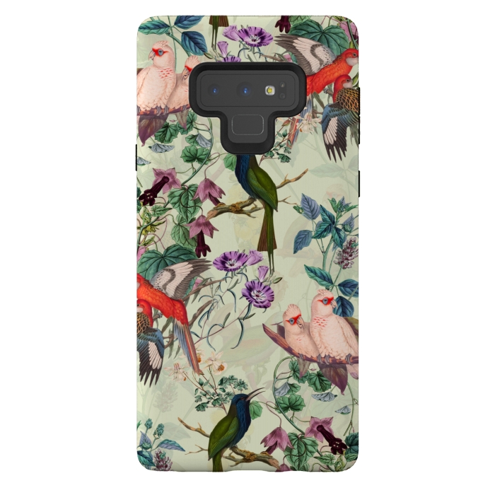 Galaxy Note 9 StrongFit Floral and Birds X by Burcu Korkmazyurek