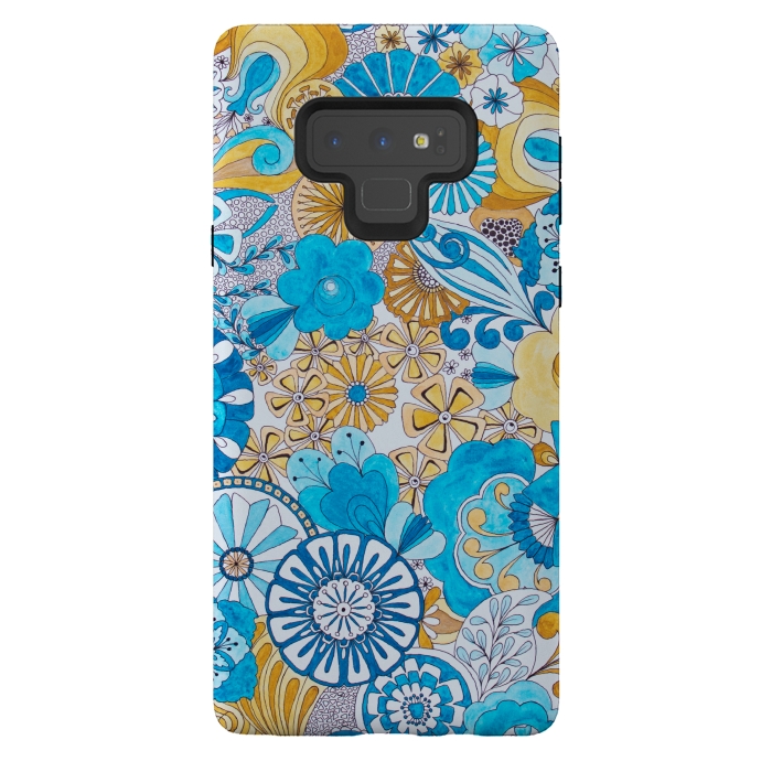 Galaxy Note 9 StrongFit Seventies Psychedelic Blooms by Paula Ohreen