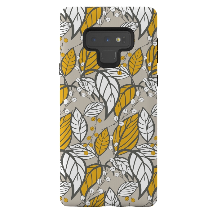 Galaxy Note 9 StrongFit Seamless floral pattern with hand drawn leaves by Jelena Obradovic