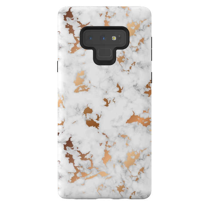 Galaxy Note 9 StrongFit Marble Texture with Gold Splatter 040 by Jelena Obradovic