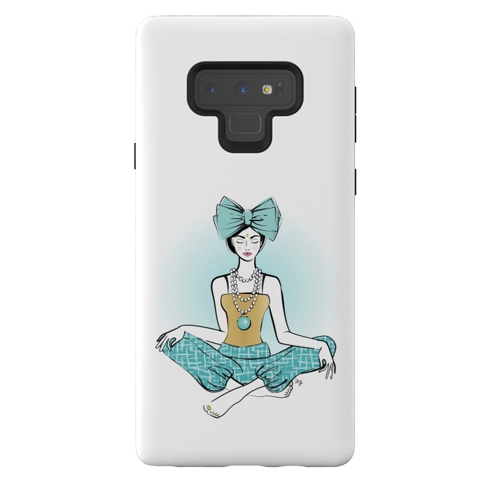Galaxy Note 9 StrongFit Festive Yoga girl meditation by Martina