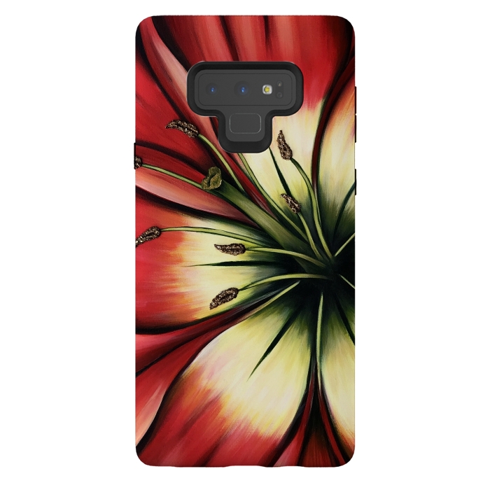 Galaxy Note 9 StrongFit Red Lily Flower by Denise Cassidy Wood