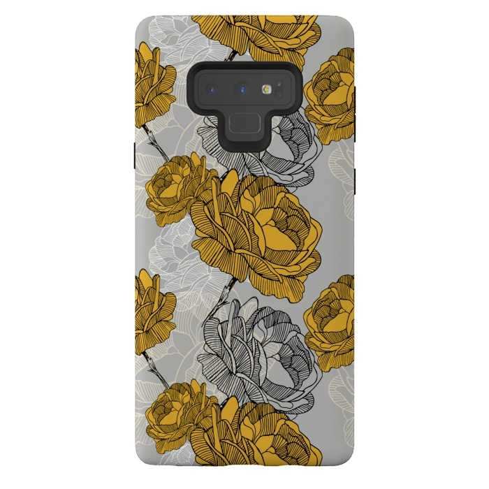 Galaxy Note 9 StrongFit Linear flower of roses by Mmartabc