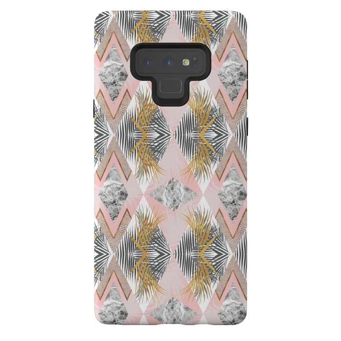 Galaxy Note 9 StrongFit Marbled tropical geometric pattern II by Mmartabc