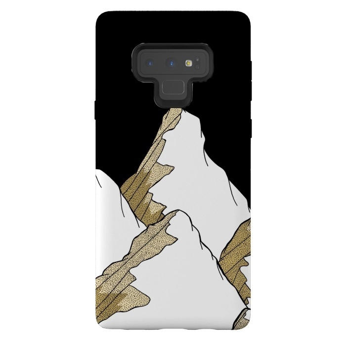 Galaxy Note 9 StrongFit Gold Tone Mountains by Steve Wade (Swade)