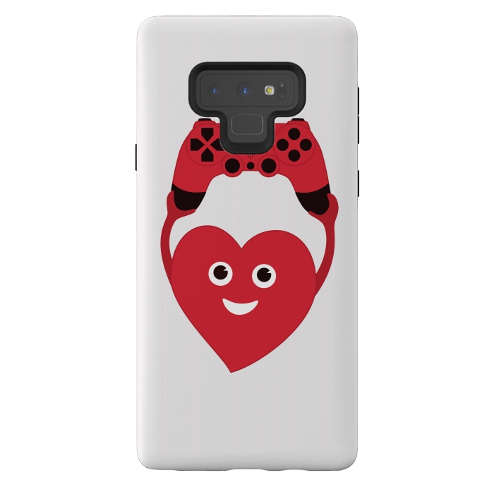 Galaxy Note 9 StrongFit Cute Geek Gamer Heart by Boriana Giormova