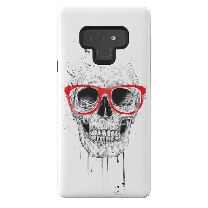 Galaxy Note 9 StrongFit Skull with red glasses by Balazs Solti