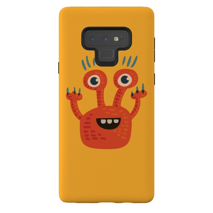 Galaxy Note 9 StrongFit Funny Big Eyed Smiling Cute Monster by Boriana Giormova