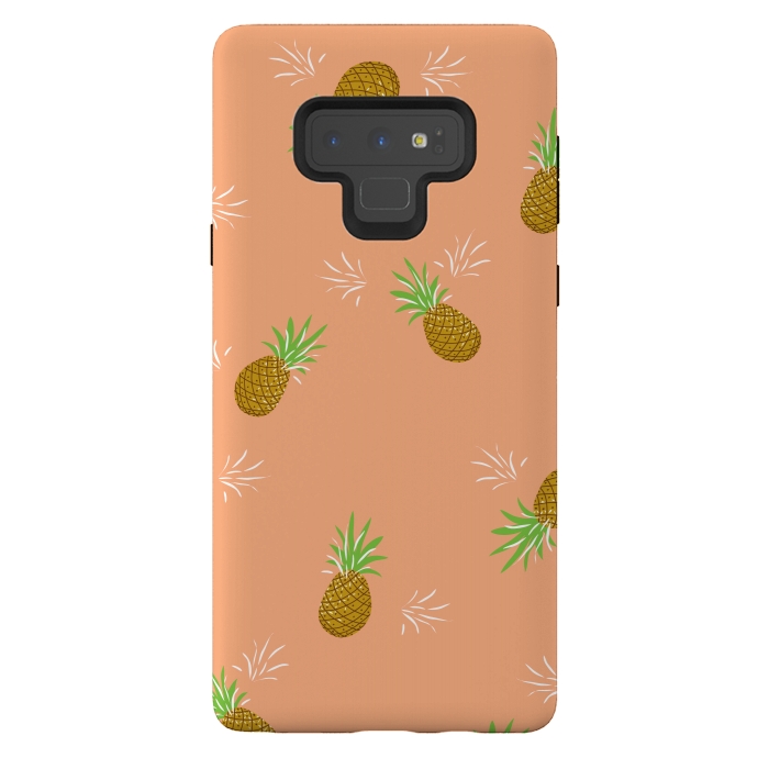 Galaxy Note 9 StrongFit Pineapples in Guava by Zoe Charlotte