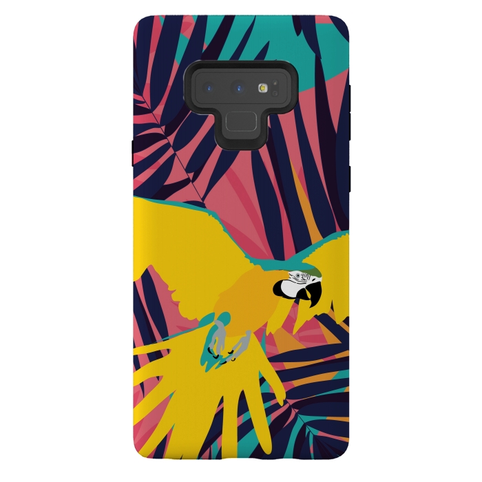 Galaxy Note 9 StrongFit Tropical Macaw by Zoe Charlotte