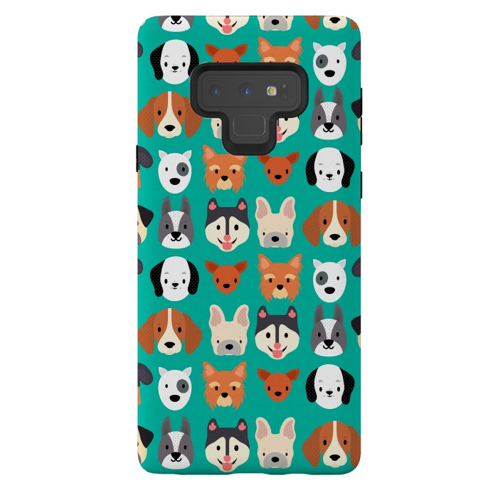 Galaxy Note 9 StrongFit Dog faces pattern by Maria Jose Da Luz